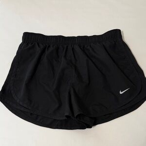 Nike Women's Black Athletic Running Shorts with Reflective Swoosh